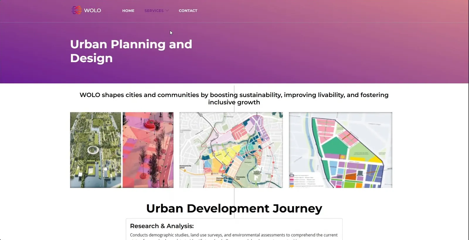 Urban planning service page